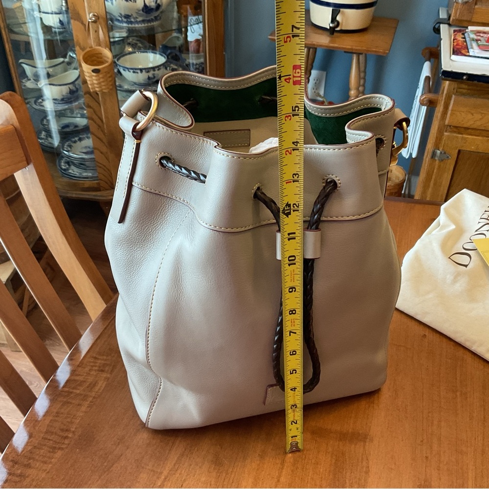 Dooney & Bourke Light Taupe Hattie Drawstring Large - Picture 15 of 16